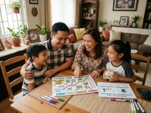 Filipino family growing savings for the future