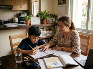 Filipino mom using positive discipline at home